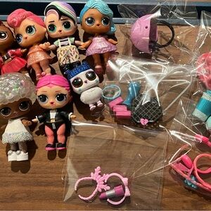 LOL Surprise Fashion Dolls Lot 7 Dolls & 1 Owl Pets Misc Accessories Clothes